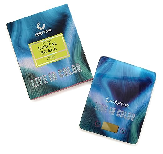 Colortrak Digital Scale, Tempered Glass Scale for Measuring Fits Most Color Trays and Stations, Measures Quantities in lb, oz, ml, g, kg, Sleek 8" x 6.5" Design