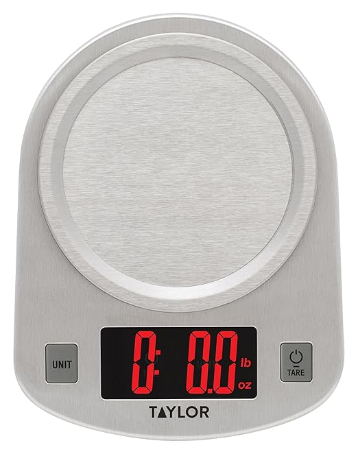 Taylor Digital Kitchen Scale, 11 pound capacity, Steel