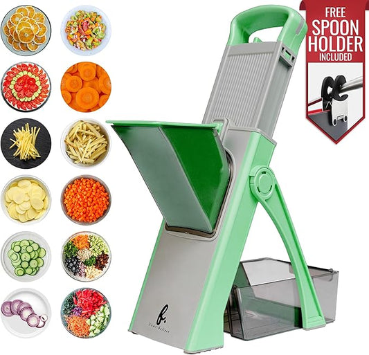 Vegetable cutter WITH GIFT, upgraded Multi-Function Mandoline adjustable and effortless slicer, cheese grater kitchen gadgets onion french fry potato peeler, efficient for home Chefs.