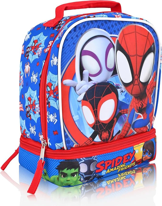 Fast Forward Marvel Spidey and His Amazing Friends Lunch Box for Kids | Insulated Lunch Bag Lunch Box for Boys, Girls, Toddlers | Spidey and His Amazing Friends Blue Reusable Lunchbox
