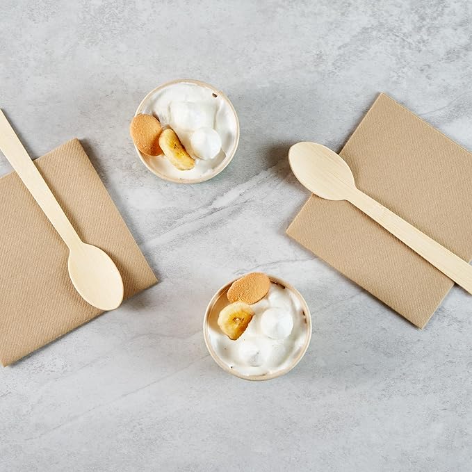 Restaurantware-Sustain 3 Ounce Paper Soup Containers, 50 Disposable Ice Cream Cups - Lids Sold Separately, With PLA lining, Bamboo To Go Hot Soup Bowls, Compostable, Greaseproof
