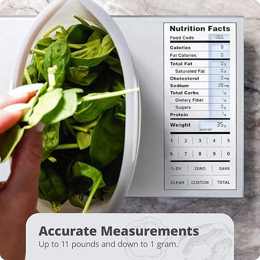 Nutrition Scale by Greater Goods with Food Grade Glass, Perfect for Calorie Counting, Meal Prep, and Weight Loss (Pearl Gray)