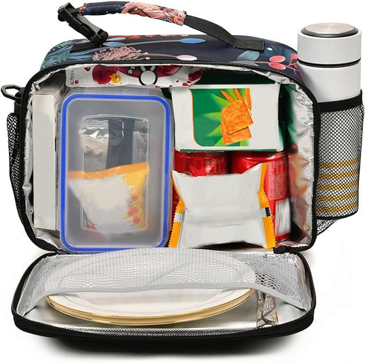 MNSRUU Student Lunch Bag Beautiful Fox Insulated DinnerTotes Picnic Bag Lunch Box with Adjustable Shoulder Strap for Teen Kids Adults