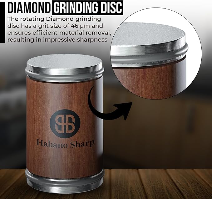 Rolling Knife Sharpener Kit - Diamond Sharpening Tool for Steel of Any Hardness, Knife Sharpener Stone with 15 & 20 Degree Magnetic Angle Support for Kitchen Knives, Easy to Use(Brown)