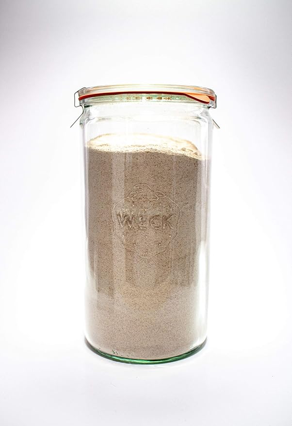 Weck Jar 974 - 1.5L Glass Jars with Large Storage Capacity - Preserving Jars with Airtight Lids Suitable for Pickling - Heat Resistant Canning Jars - Microwave Safe - (1 Jar with Glass Lid) 54 fl. oz