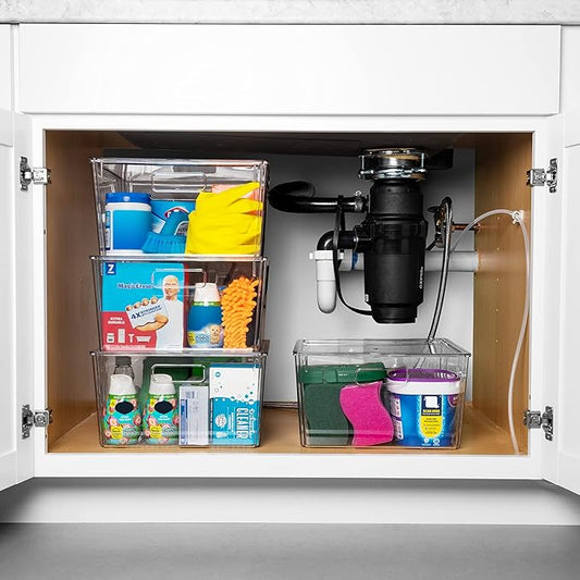 CLEARSPACE Plastic Storage Bins with Lids XL – Perfect Kitchen Organization or Pantry Storage – Fridge Organizer, Pantry Organization and Storage Bins, Cabinet Organizers