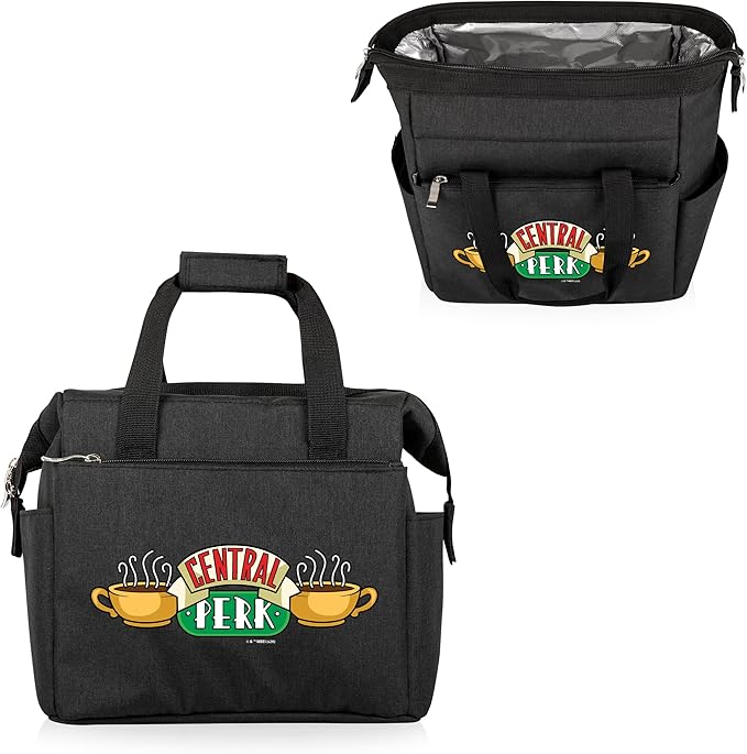 PICNIC TIME Friends Central Perk On The Go Lunch Bag, Soft Cooler Lunch Box, Insulated Lunch Bag, (Black)