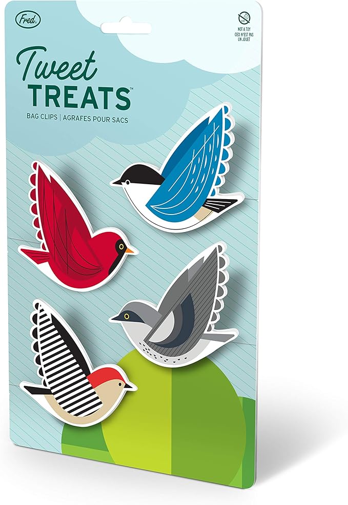 Genuine Fred Tweet Treats Bag Clips, Set of 4