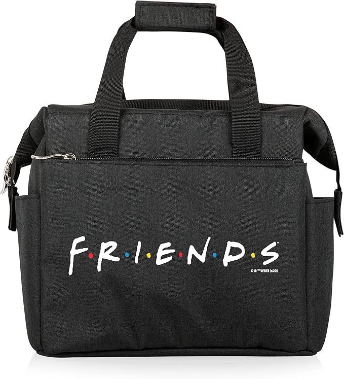 PICNIC TIME Friends On The Go Lunch Bag, Soft Cooler Lunch Box, Insulated Lunch Bag, (Warner Bro Friends - Black)