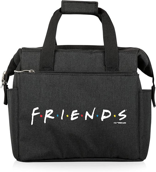 PICNIC TIME Friends On The Go Lunch Bag, Soft Cooler Lunch Box, Insulated Lunch Bag, (Warner Bro Friends - Black)
