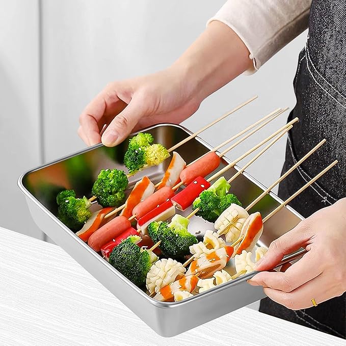 4pcs Stainless Steel Containers with Lids, Stainless Steel Food Storage, Snack Containers, Lunch Box for Office Travel