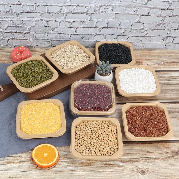 14OZ Disposable Kraft paper bowls with lids,Food containers Soup Bowls Party Supplies Treat Bowls 50 PACK