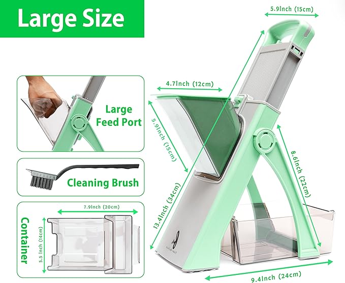 Vegetable cutter WITH GIFT, upgraded Multi-Function Mandoline adjustable and effortless slicer, cheese grater kitchen gadgets onion french fry potato peeler, efficient for home Chefs.