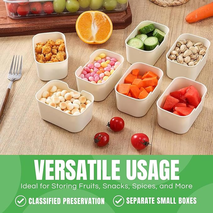 Snackle Box Container, Premium 2-Pack Divided Serving Tray & Lid with 8 Compartments, Durable Snackle Boxes for Travel & Parties – Snack box container, Perfect for Treats & Gifts (PET)
