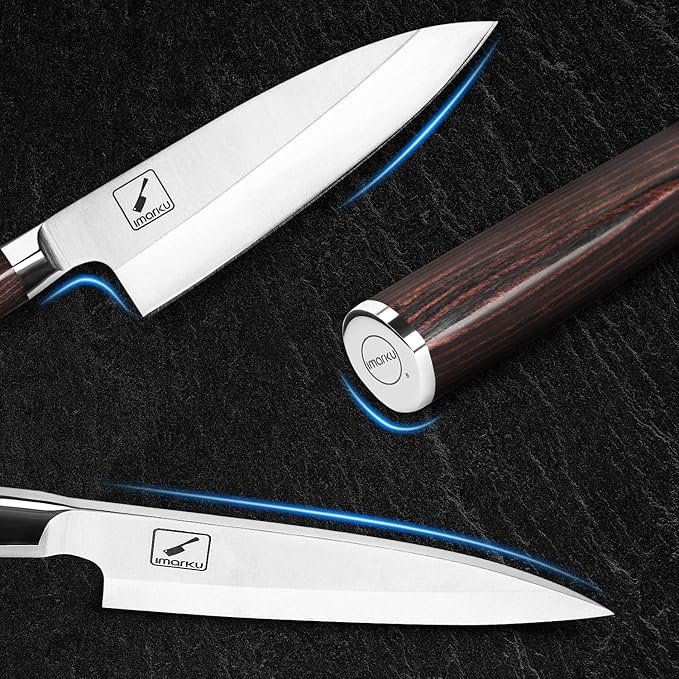 imarku 7-inch Deba Knife,Ultra Sharp Sushi Knife,Ultimate Japanese Kitchen Knife with Stainless Steel Single Bevel,Fish Fillet Knifes for Fish Cutting with Ergonomic Handle, Birthday Gifts for Mom/Dad
