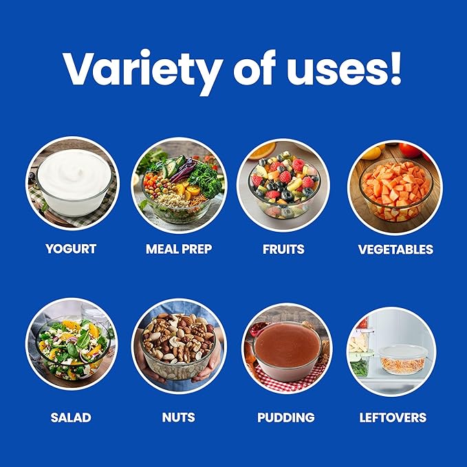 Ultimate Yogurt Containers 2 Pack - Make More Yogurt with 1-Quart Glass Containers (4 Cup) - Perfect for Food Storage & Meal Prep - 100% BPA free & Oven Safe Round Bowl Set with Lids