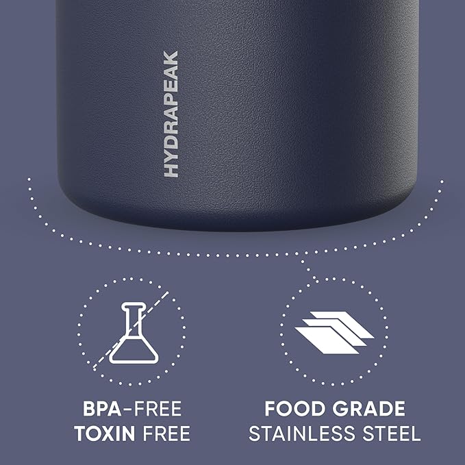 Hydrapeak 25oz Stainless Steel Vacuum Insulated Thermos Food Jar | Thermos for Hot Food and Cold Food, Wide Mouth Leak-Proof Soup Thermos for Adults, 10 Hours Hot and 16 Hours Cold (Navy)