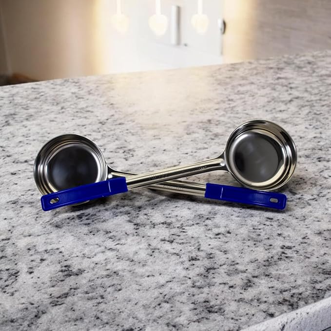 8 Ounce Solid Stainless Steel Portion Control Ladle Spoon for Measuring and Serving; Commercial Grade Serving Scoops [Pack of 12]