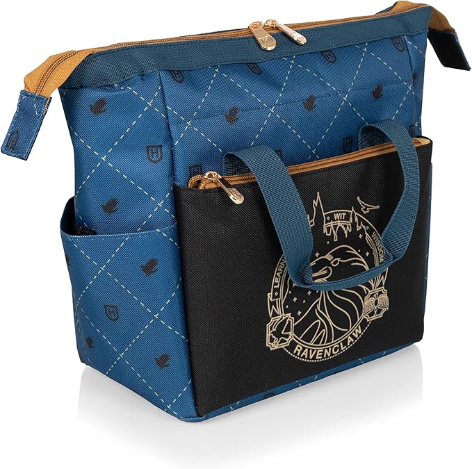 PICNIC TIME Harry Potter Ravenclaw On The Go Lunch Cooler, Soft Cooler Lunch Box, Insulated Lunch Bag, (Black with Blue Accents), 10 x 6 x 10.5