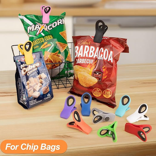10 Pack Chip Clips, Bag Clips, Chip Clips Bag Clips Food Clips, Bag Clips for Food Storage, Snack Clips, Clips for Food Packages, Kitchen Clips, Clips for Fridge, Chip Clip