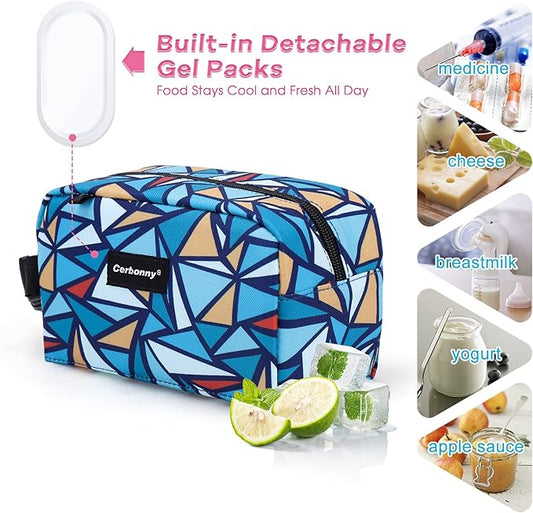 Freezable Lunch Bag,Freezable Snack Bag,Mini Cooler Bag for Travel/Work/School,Small Insulated Bag,Small Cooler Lunch Box with Ice Packs,Insulated Snack Bag,Freezable Snack Box with Handle Buckle