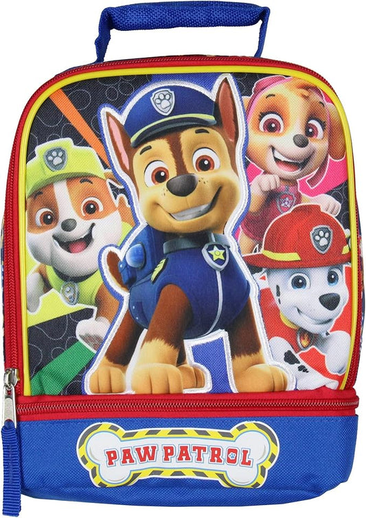 Paw Patrol Lunch Box Skye Rubble Chase Marshall Insulated Dual Compartment Kids Lunch Bag Tote