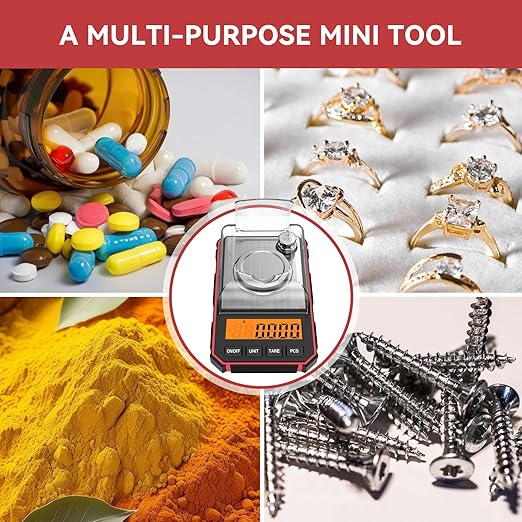 TADA Digital Milligram Scale 100g/0.001g Pocket Mg Scale for Weighing Powders, Jewelry, with Cal Weight, Tweezer, Metal Powder Pan