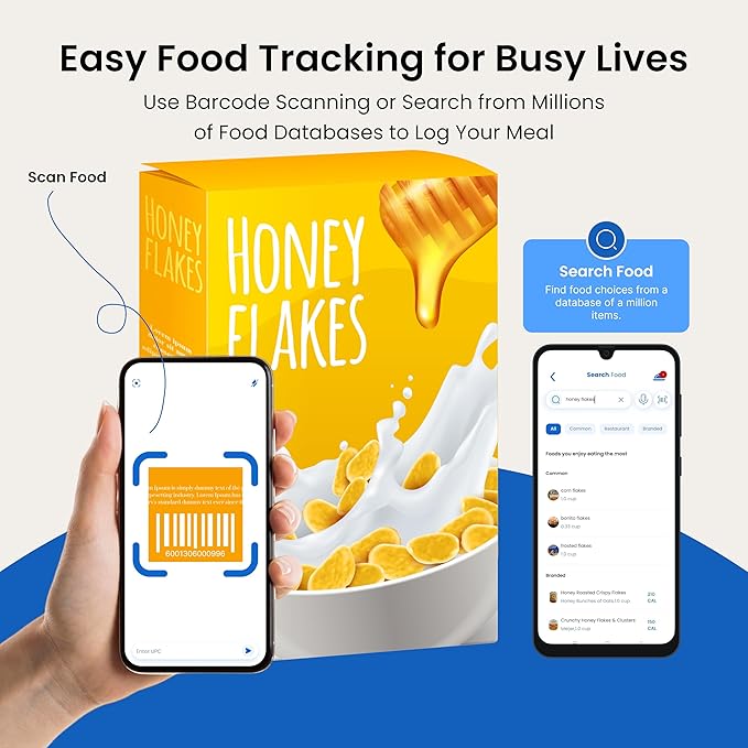 Smart Kitchen Scale- Digital Weight Grams and Oz Food Scale with Nutritional Calculator for Weight Loss, Accurately Track Calories & Macros with Bluetooth Fitness App (Black).