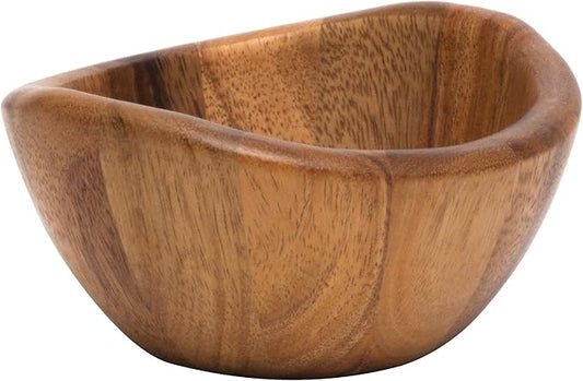 Lipper International Acacia Wave Serving Bowl for Fruits or Salads, Small, 6" Diameter x 3" Height, Set of 4 Bowls