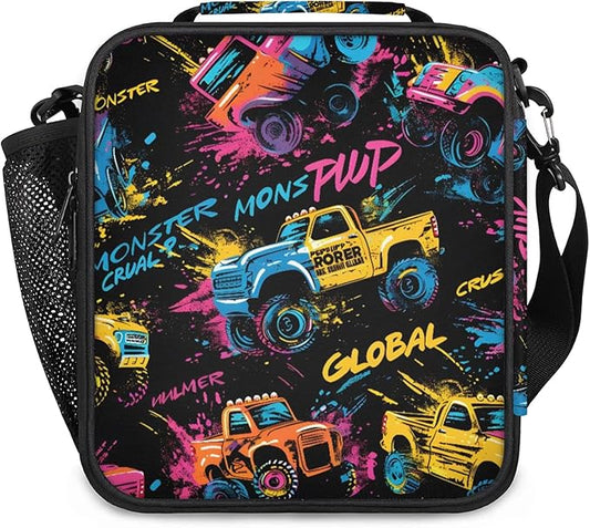 Lunch Bag Personalized Insulated Lunch Bag Reusable Lunch Box Picnic Travel Lunch Tote Bag Snack Bag Truck（22）