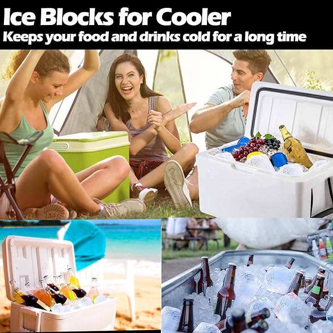 XANGNIER Extra Large Ice Block Mold,3 Pack 7lbs Ice Cubes for Cold Plunge or Coolers,Reusable Silicone Ice Molds for Ice Bath Chiller,Big Ice Tray