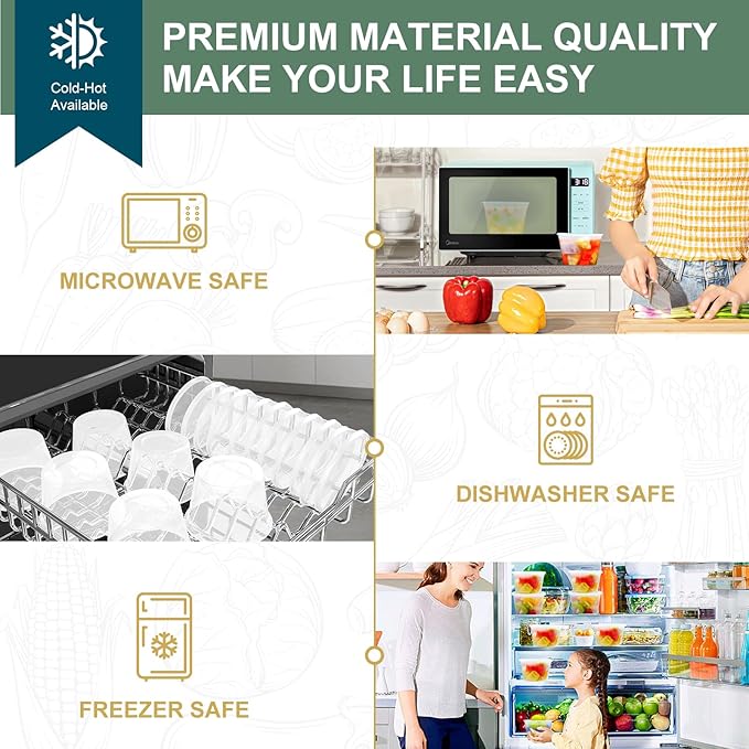 Deli Containers with Lids 16 oz [24 Set] - Food Storage Containers with Lids Freezer Safe, Soup Containers for Restaurant, BPA Free | Portion Control | Leakproof | Microwave| Washable…