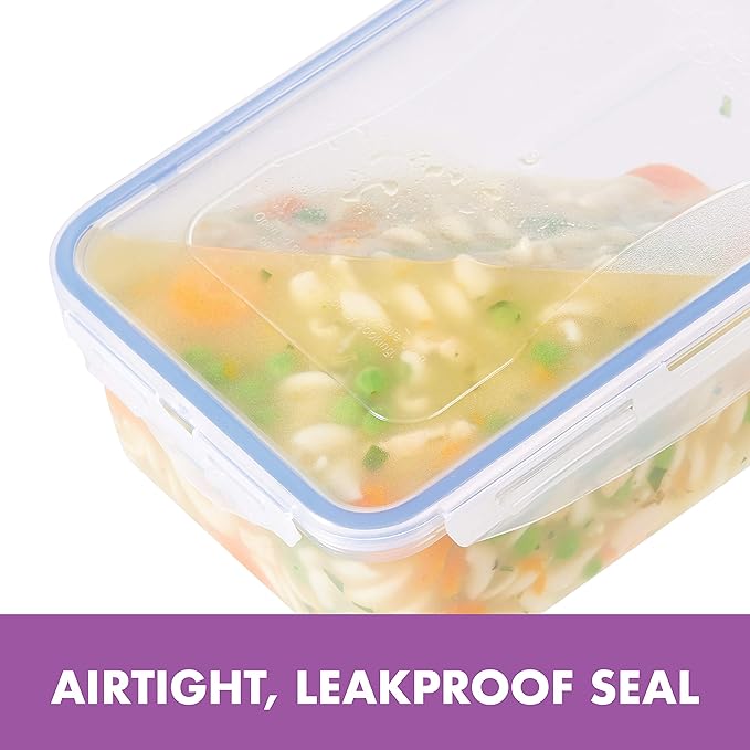 LOCK & LOCK Easy Essentials Food Storage lids/Airtight containers, BPA Free, 22 Piece, Clear