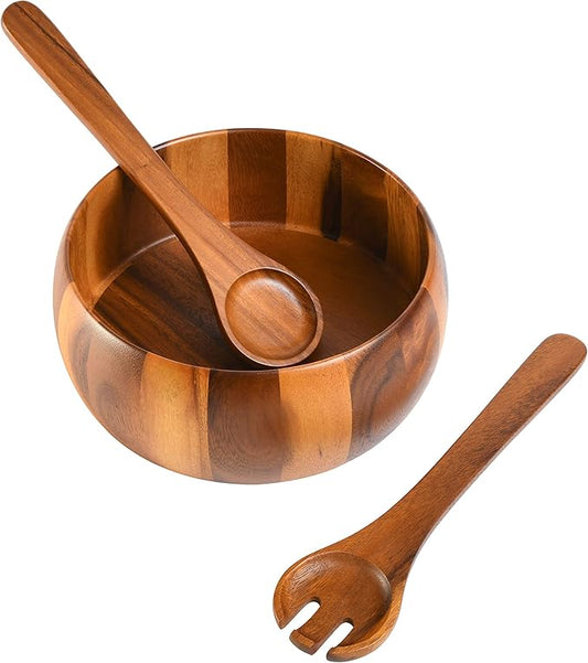 Gibson Home Laurel Acacia Wood Salad Bowl Set, 3 - Piece, Acacia Wood