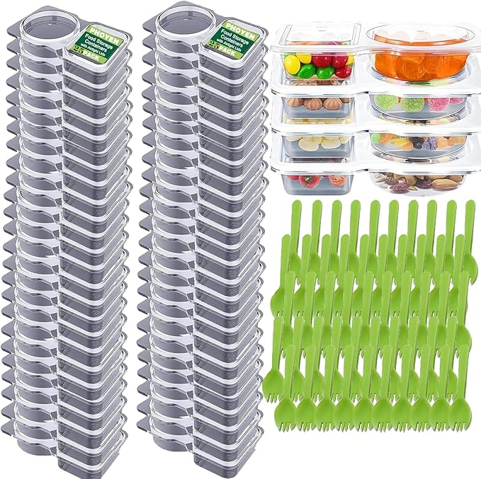 50Set Reusable Snack Containers with Lids,Snack Pack Containers for Portion Control and Meal Prep Lunch Containers for School Office Travel
