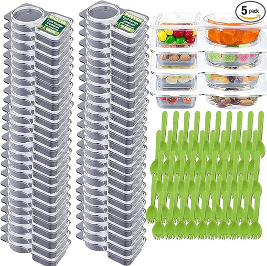 50Set Reusable Snack Containers with Lids,Snack Pack Containers for Portion Control and Meal Prep Lunch Containers for School Office Travel