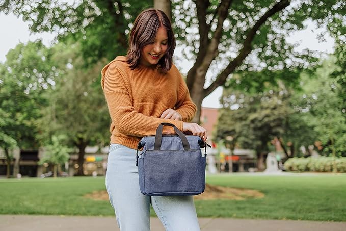 PICNIC TIME - On The Go Lunch Bag - Soft Cooler Lunch Box - Insulated Lunch Bag, (Navy Blue)