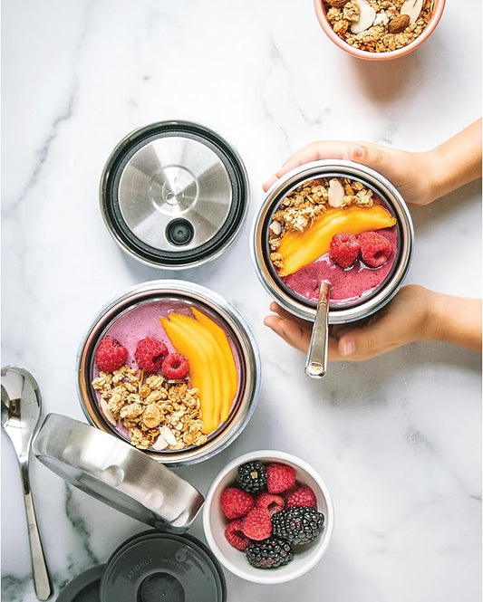 S'well Eats Stainless Steel Food Bowls, 21.5oz, Geode Rose, Triple-Layered Vacuum-Insulated Containers Keeps Food Cold for 11 Hours and Hot for 7 hours, Condensation Free, BPA Free