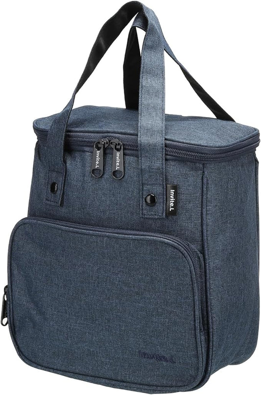PATIKIL Insulated Lunch Bags, Bento Bags Thermal Lunch Tote Portable Food Containers Bag with Pockets for Office Camping Picnic, Blue