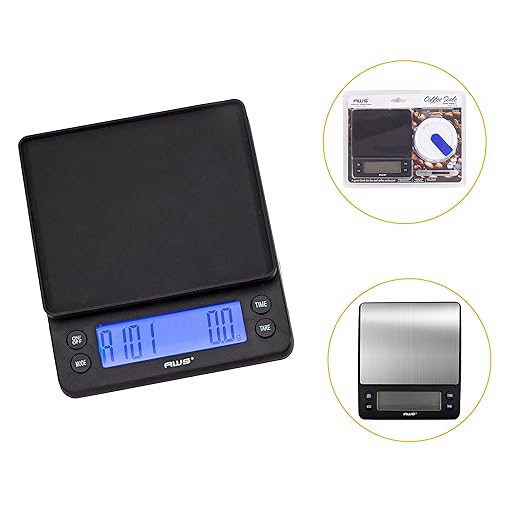 American Weigh Scales Barista SeriesMultifunctional Digital Kitchen Coffee Scale Bright Back-lit LCD3000 G x 0.1 G