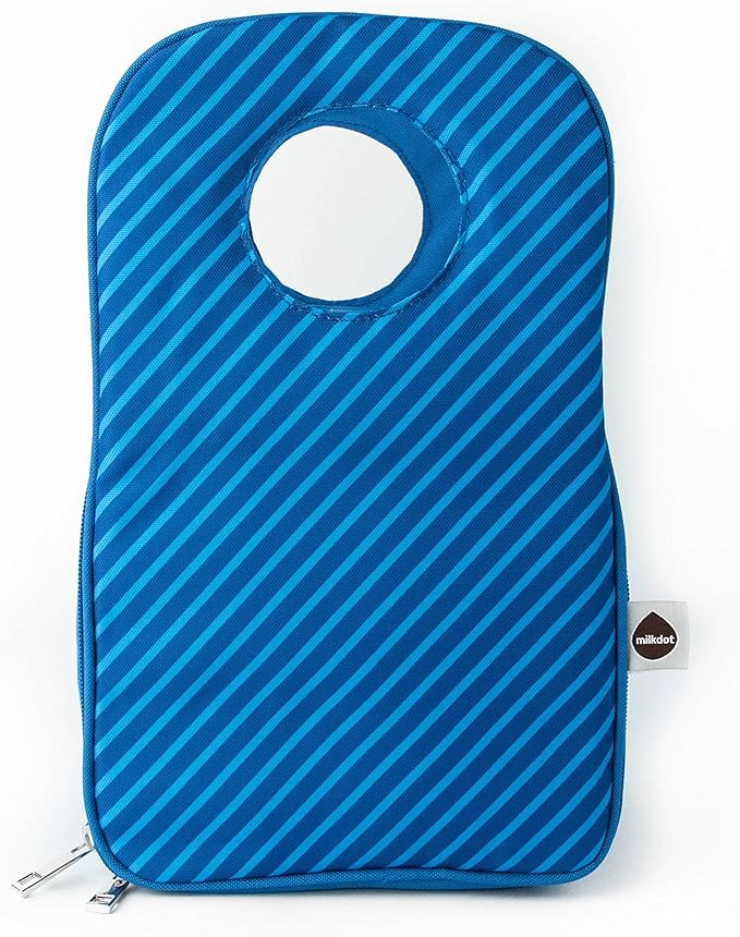 Designer Insulated Lunch Bag, Blue Reusable Cooler Tote for Food & Drinks, Perfect for Women, Men and Kids, Stylish for boy and girls of all ages (Blue Stripe)