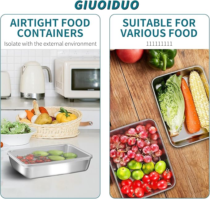 stainless steel Food Storage 12-Pack Lunch BoxContainers setsstorage box with lidfreezer FrozenKitchen tra with lidOven plateSide dish plate Freezer & Dishwasher Safe