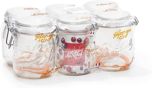 Le Parfait Super Jars (6 Pack, 750ml - 24oz)