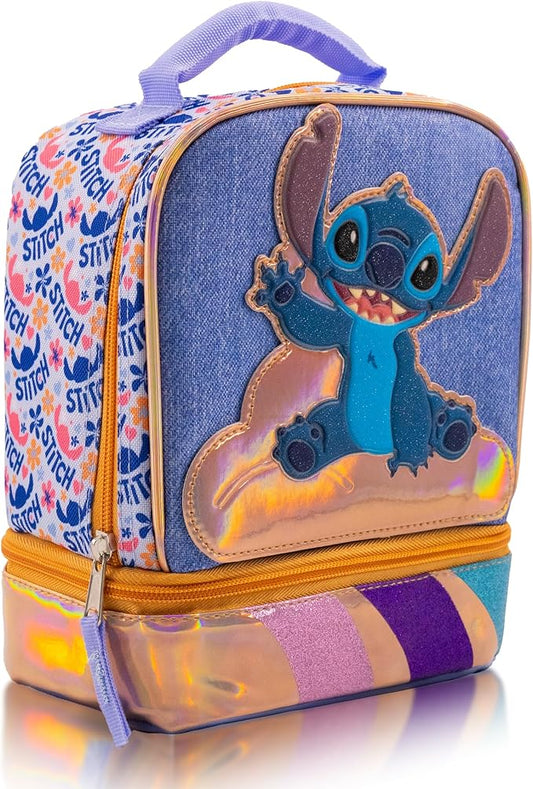 Disney Stitch Lunch Box for Kids | Insulated Lunch Bag Lunch Box for Girls, Boys, Unisex | Lilo and Stitch Multicolor Reusable Lunchbox