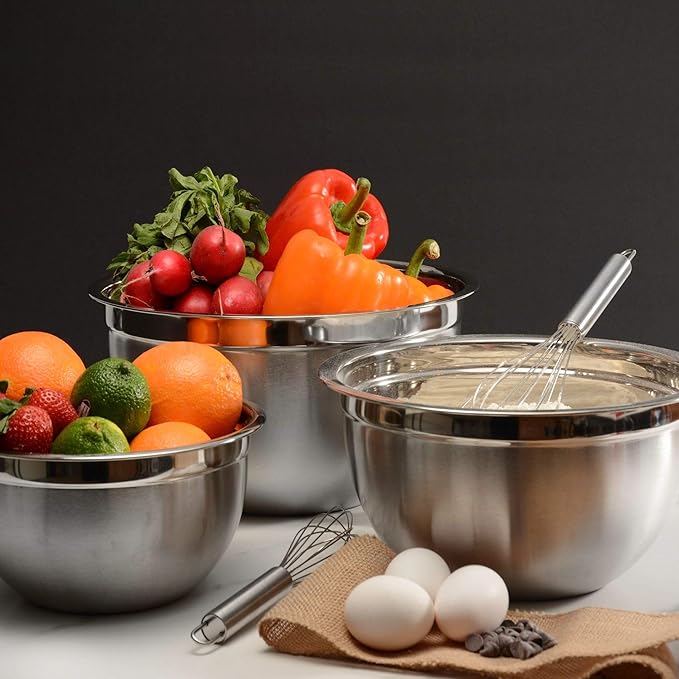 Ybmhome YBM HOME Stainless Steel Mixing Bowl - Premium Polished Mirror Nesting Metal Bowl for Cooking and Serving, Stackable for Convenient Storage-13.5 Quart, 1177, silver