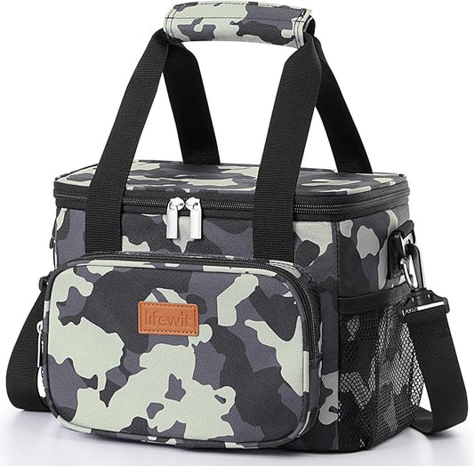 Lifewit Large Lunch Bag Insulated Lunch Box Soft Cooler Cooling Tote for Adult Men Women, Camouflage 12-Can (9L)