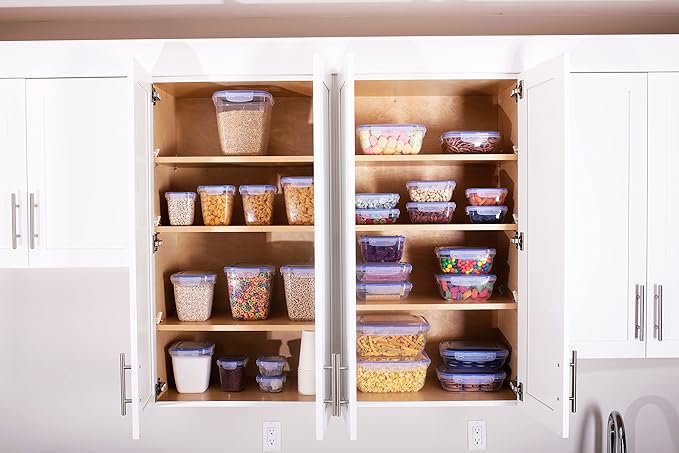 Superio Plastic Food Storage Container Set, BPA Free, Sealed Containers with Airtight Lids for Pnatry, Cupboard, and Fridge- Microwave and Dishwasher Safe (10) (3 Pack)