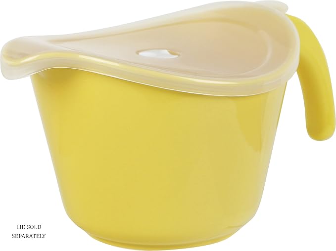 Reston Lloyd, Batter Bowl With Pour Spout, Non-Slip Base, Erogonomic Space Saving Detachable Handle, 2 QT Heavy Duty BPA-Free Microwave & Dishwasher Safe, Lemon, Yellow