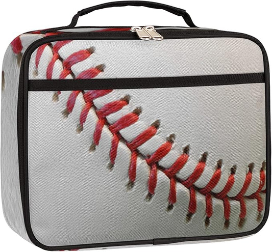 Baseball Print Insulated Lunch Box for Boys Girls Adult Sport Reusable Back to School Insulated Lunch Bag, Leakproof Meal Prep Tote Kit Cooler Bag Lunch Tote Bag for Work Beach Outdoor