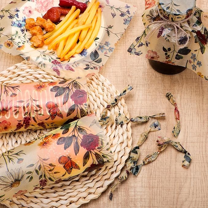 150 Sheets Wildflower Food Wax Paper, 9.8x8.3in Wildflower Red Poppy Grease Proof Deli Paper for Sandwich Snack Wrap Home Kitchen